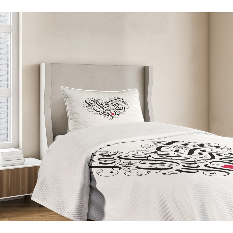 Heart Shape Bedspread Set