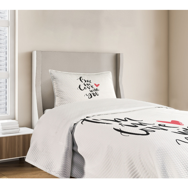 Brush Stroke Effect Words Bedspread Set