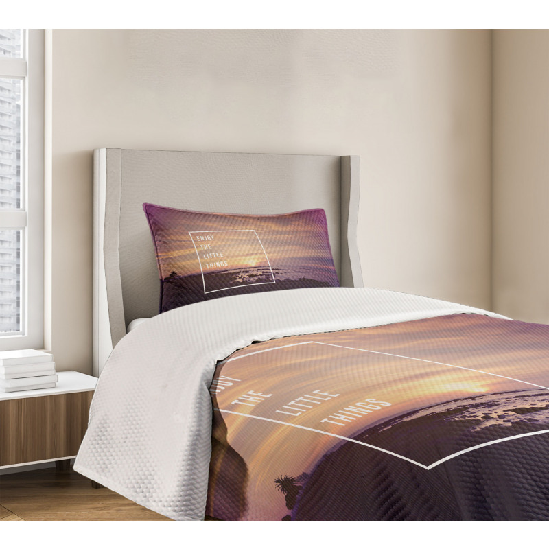 Sunset on Beach Bedspread Set