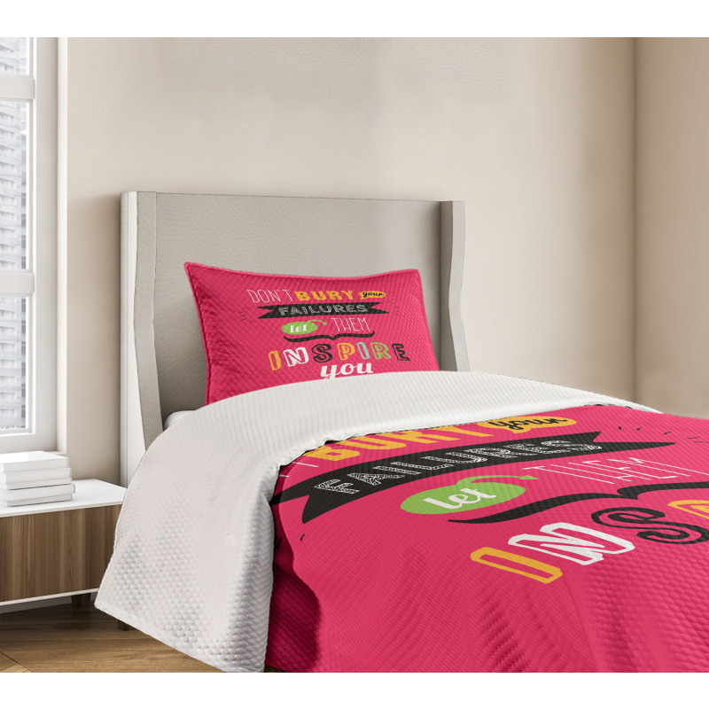 Positive Saying Bedspread Set