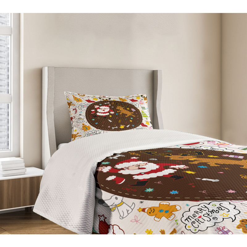 Dancing Santa Deer Bedspread Set