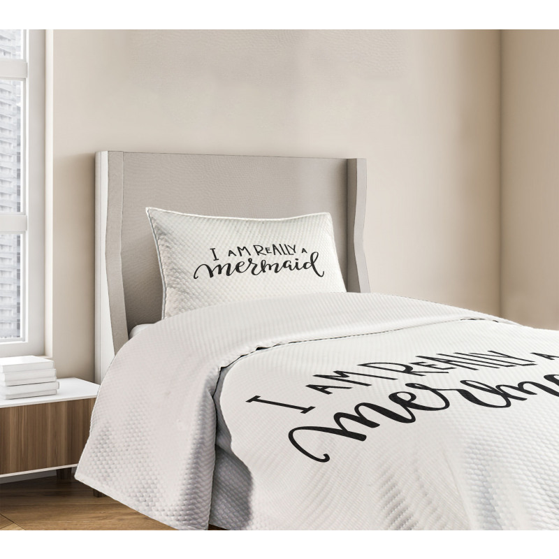 Monochrome Words Bedspread Set