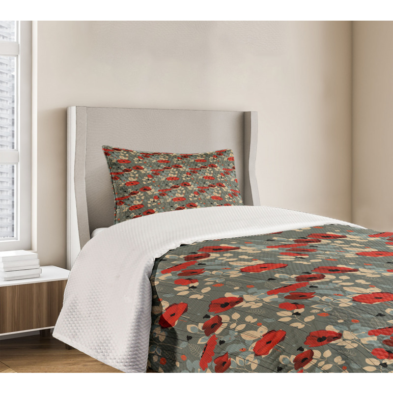 Modern Floral Garden Bedspread Set