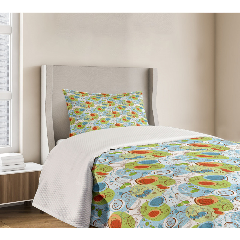 Whimsical Doodle Swirls Bedspread Set