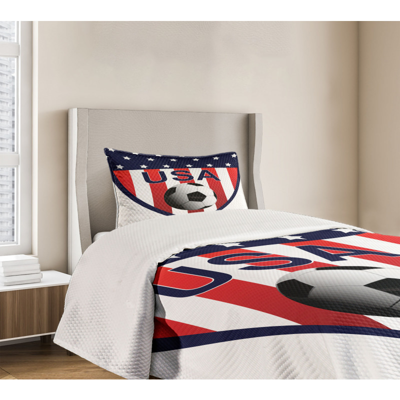 Stars and Vertical Stripes Bedspread Set