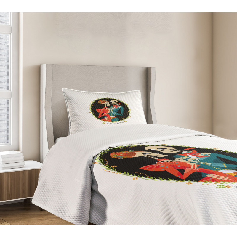 Skeletons in Love Bedspread Set