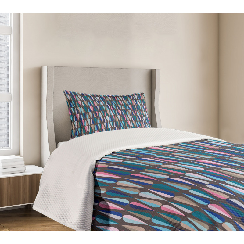 Colored Drop Shapes Bedspread Set