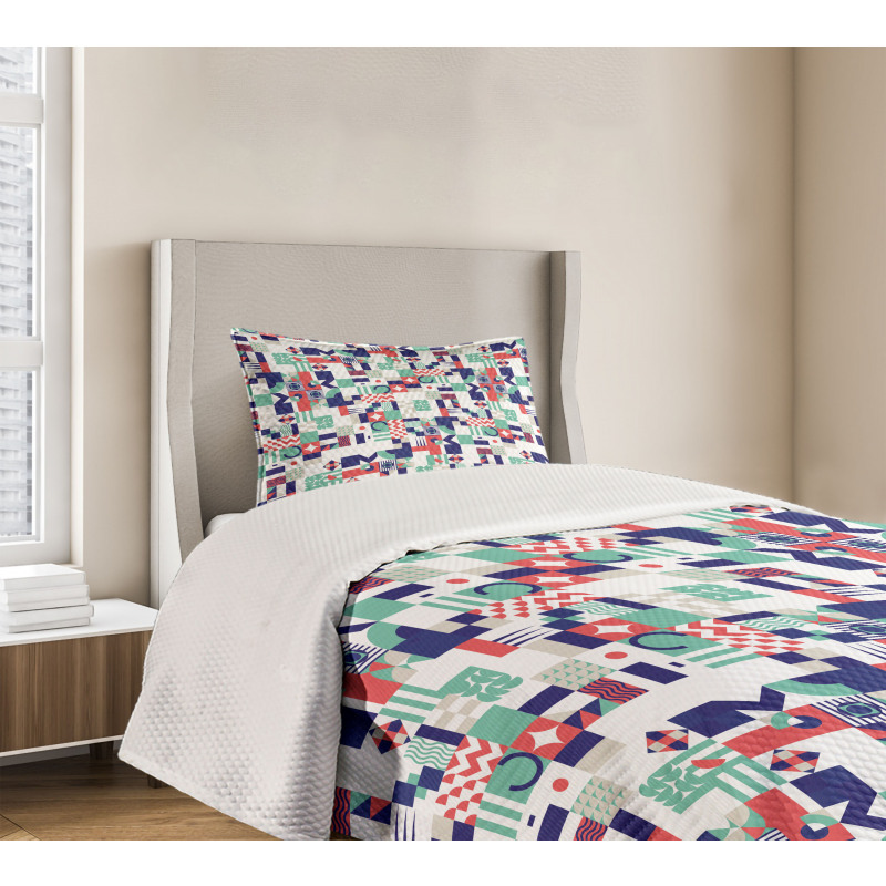 Pastel Funky Shapes Bedspread Set