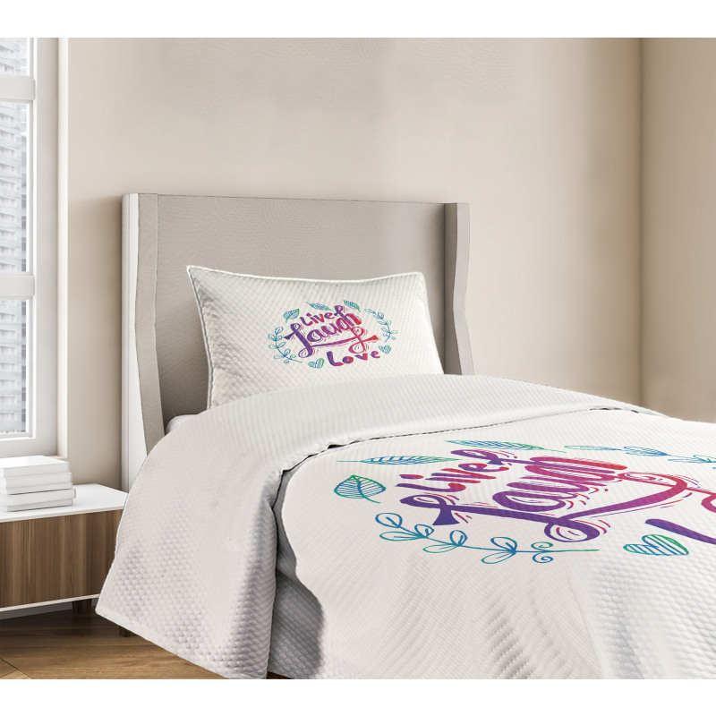 Inspiration Phrase Bedspread Set