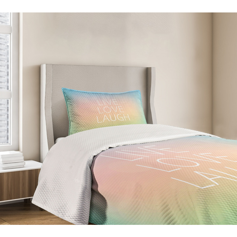 Bokeh Slogan Bedspread Set