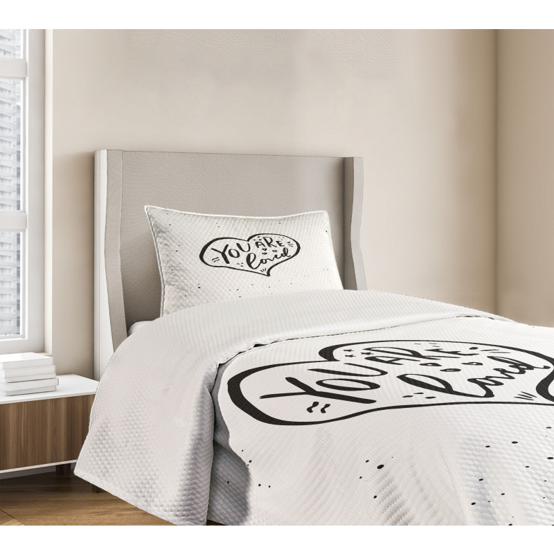 You Are Loved Heart Bedspread Set