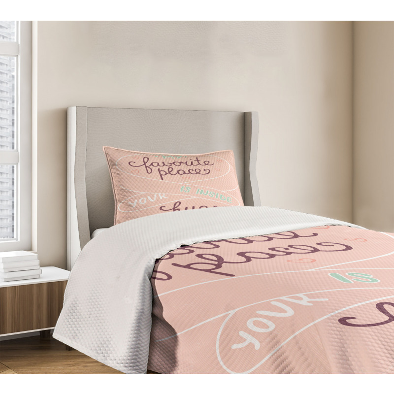 Typography with Soft Color Bedspread Set