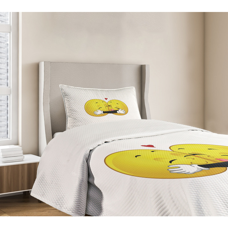 Emoji Hugging Bedspread Set