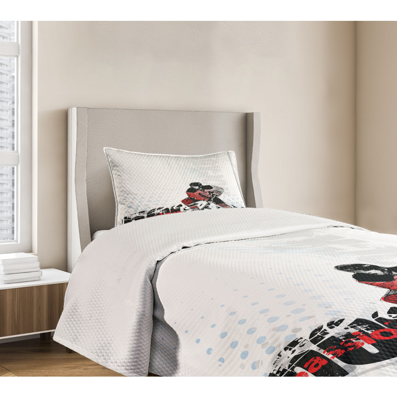 Goalie Playing Artwork Bedspread Set