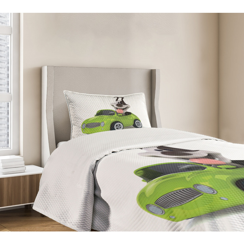 Fun Dog Sports Car Bedspread Set