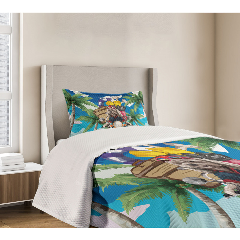 Puppy Tropic Island Bedspread Set