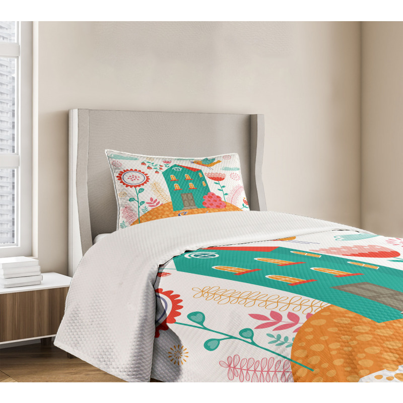 Birds Flowers Bedspread Set