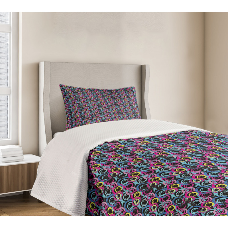 Spiral Brush Graffiti Bedspread Set