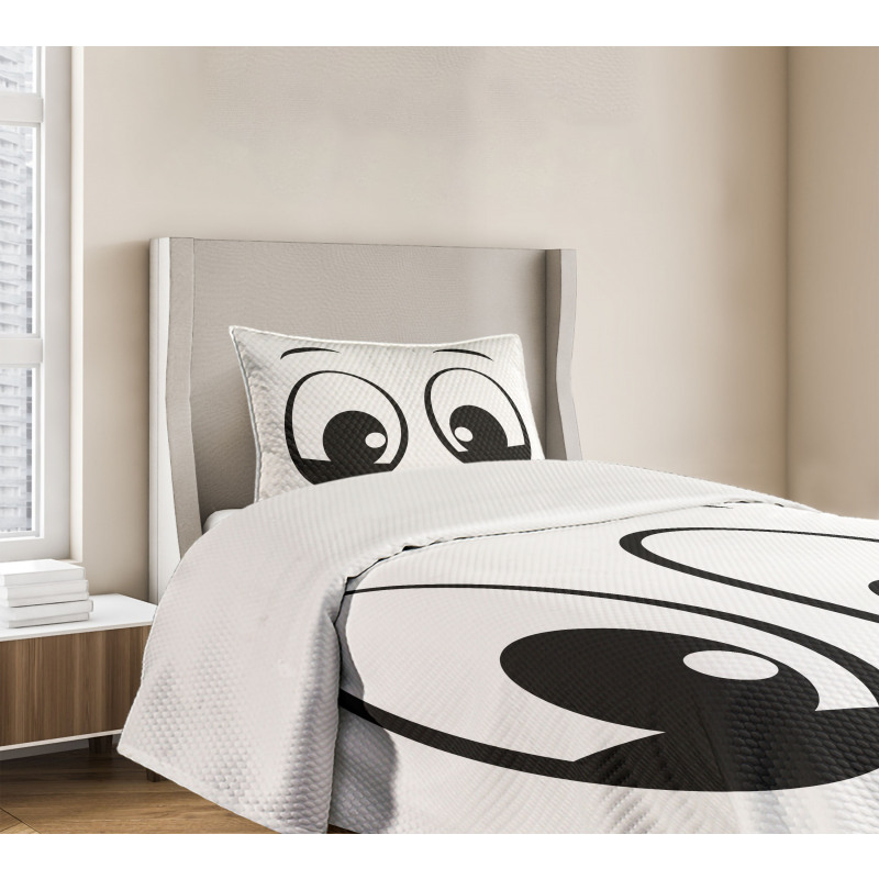 Surprised Cartoon Character Bedspread Set