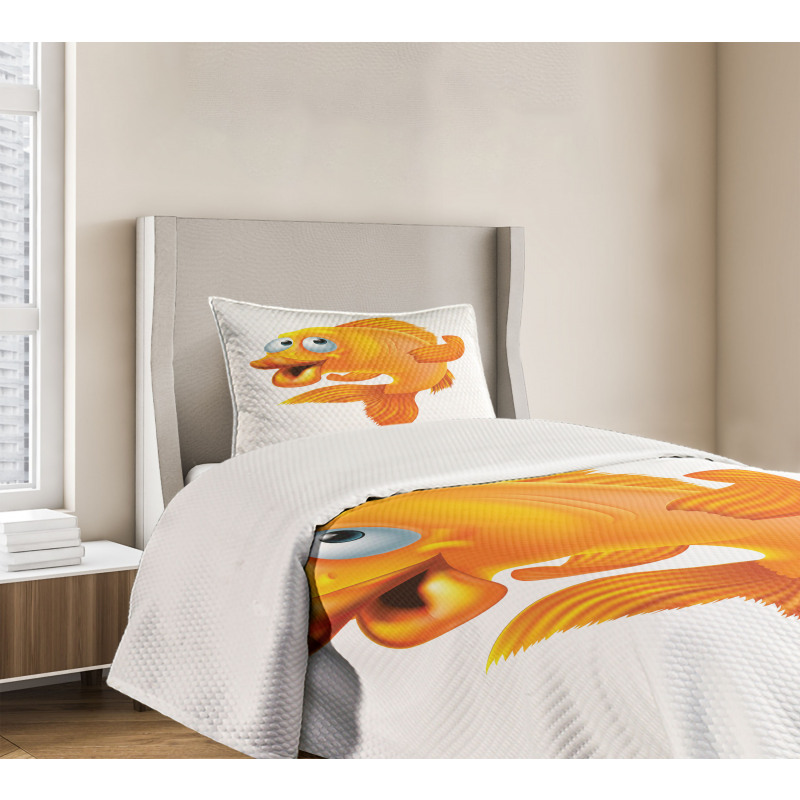 Happy Playful Goldfish Bedspread Set