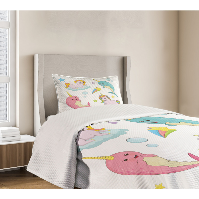 Colorful Rainbow Animal Bedspread Set