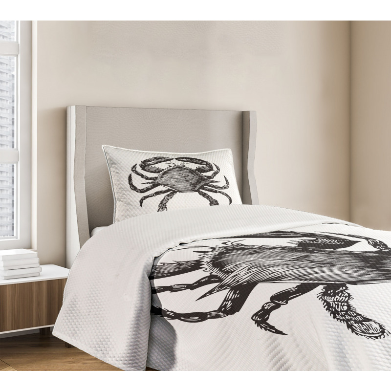 Crustacean Family Artwork Bedspread Set