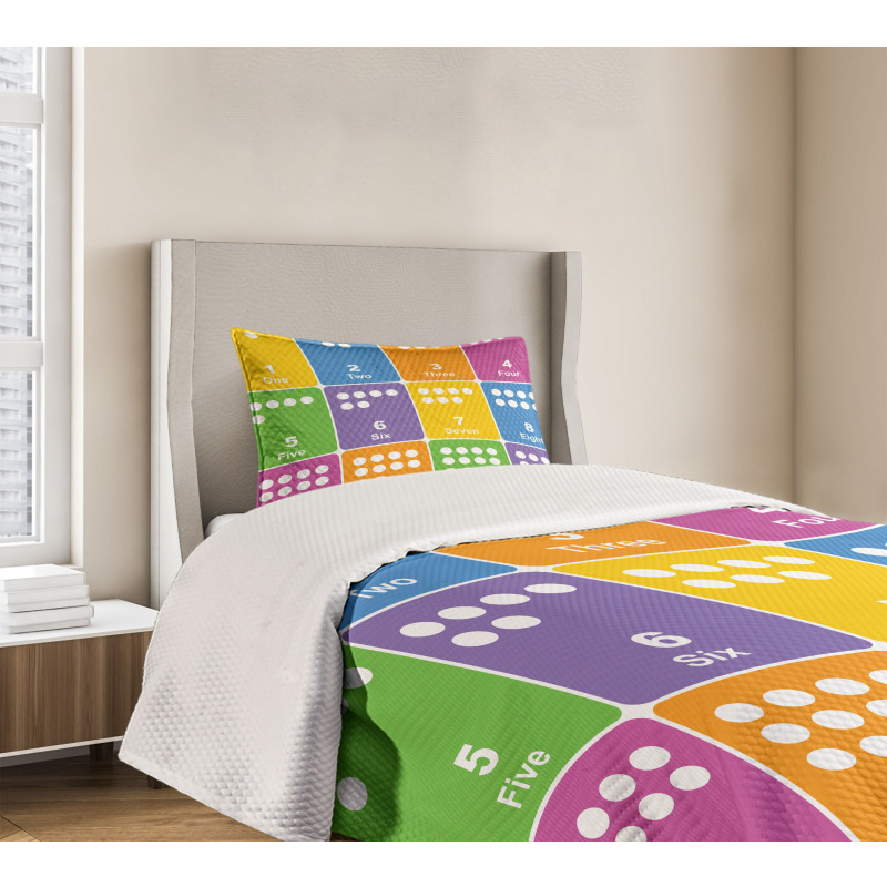 Colorful Numbers Bedspread Set