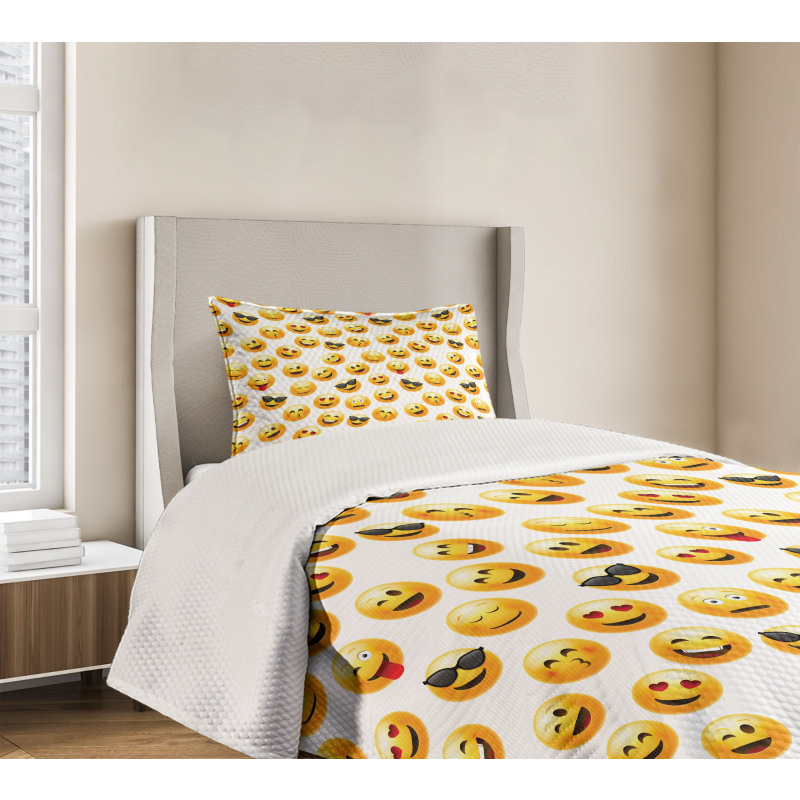 Smiley Faces Feelings Bedspread Set