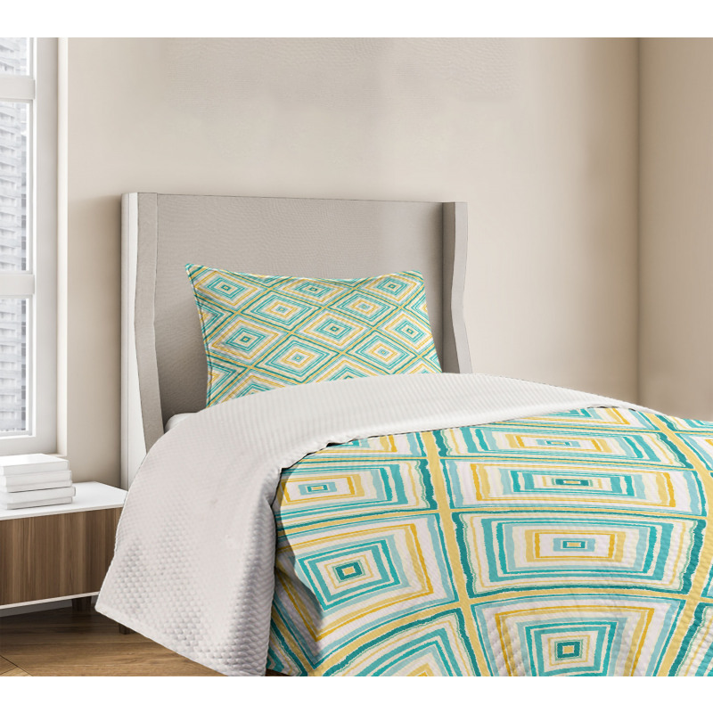 Rhombus in Spring Colors Bedspread Set