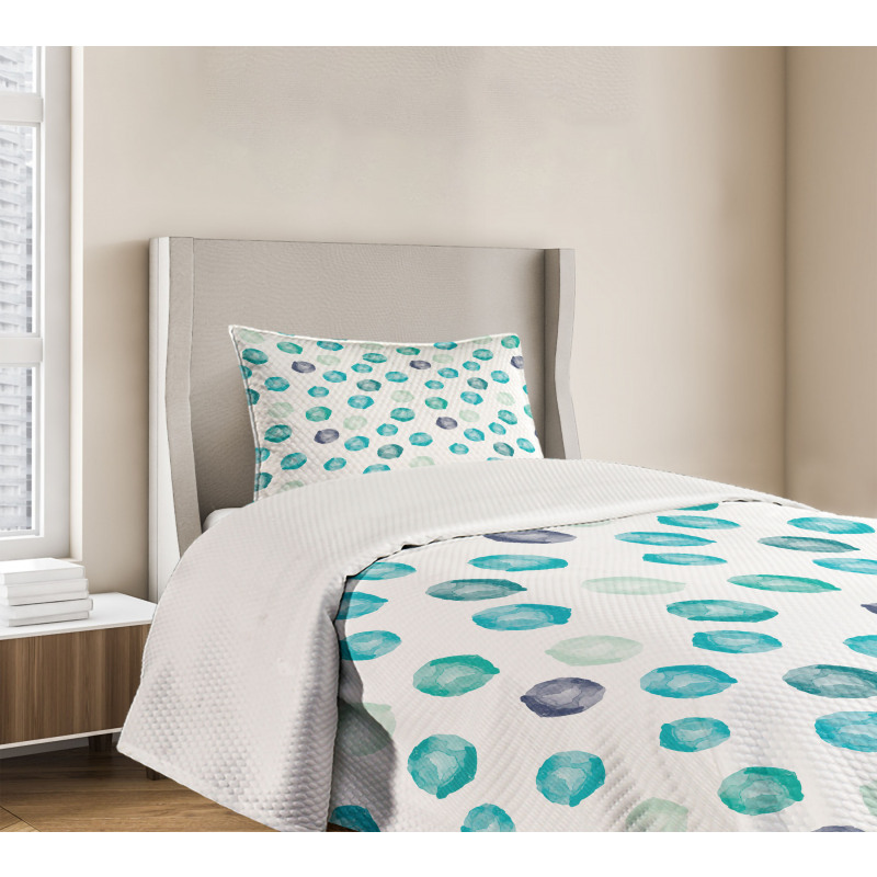 Round Shapes Pastel Colors Bedspread Set