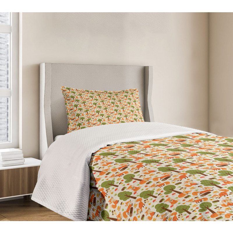 Spring Forest Wildlife Bedspread Set