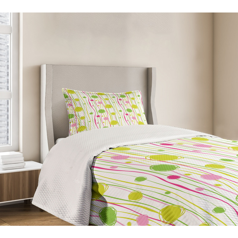 Doodle Stripes Dots Bedspread Set