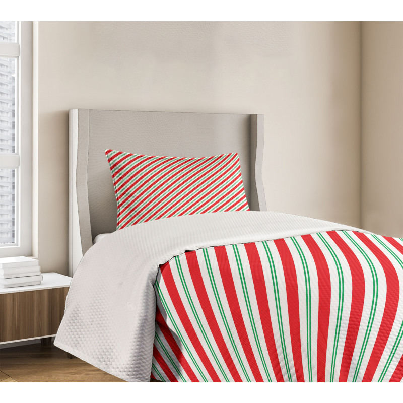 Bicolor Stripes Bedspread Set