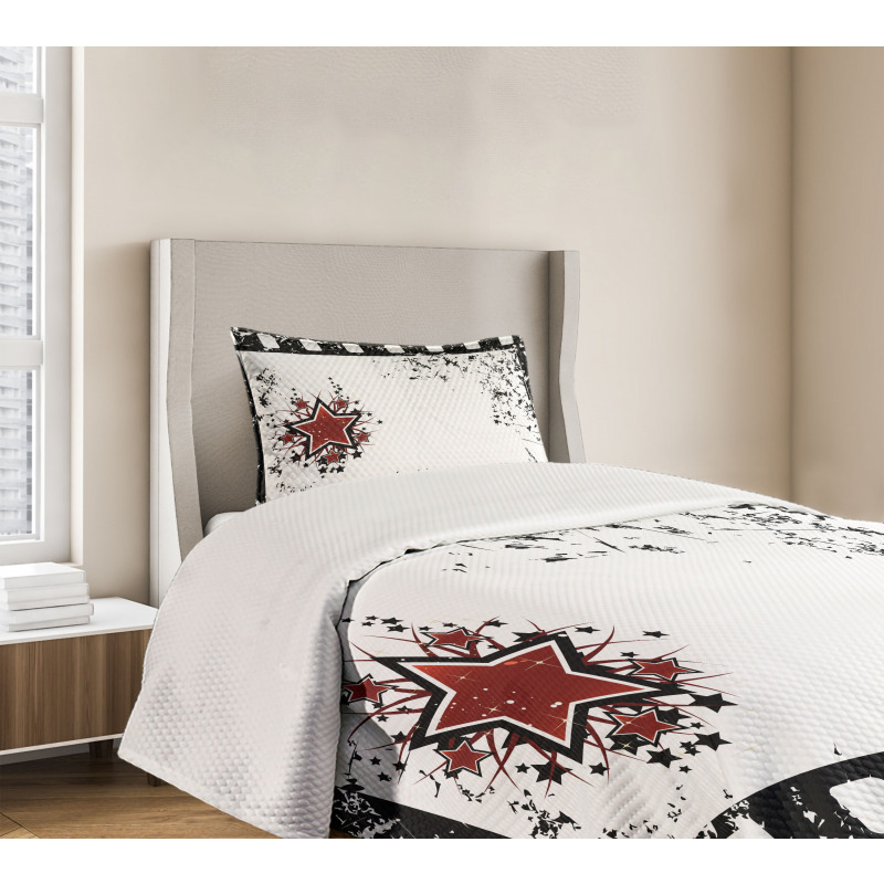 Grunge Strip Star Bedspread Set