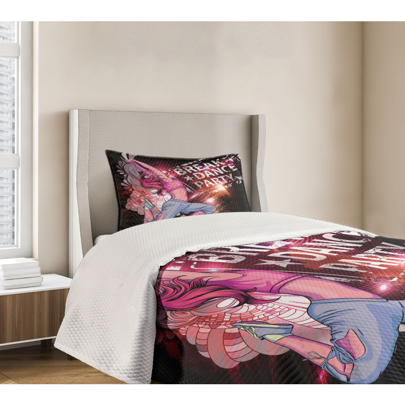 Break Dance Party Theme Bedspread Set