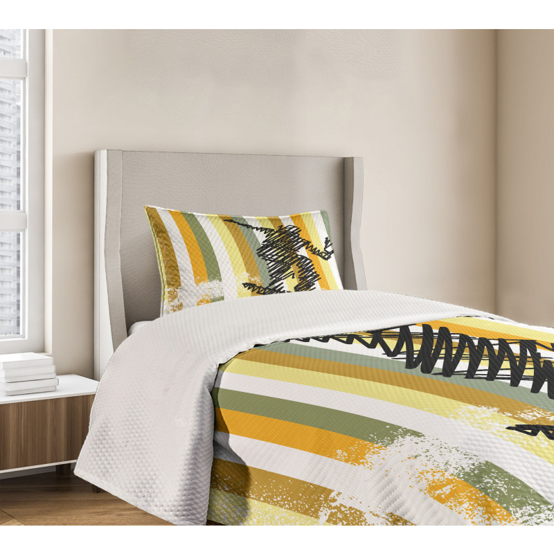 Skateboarder Scribble Bedspread Set