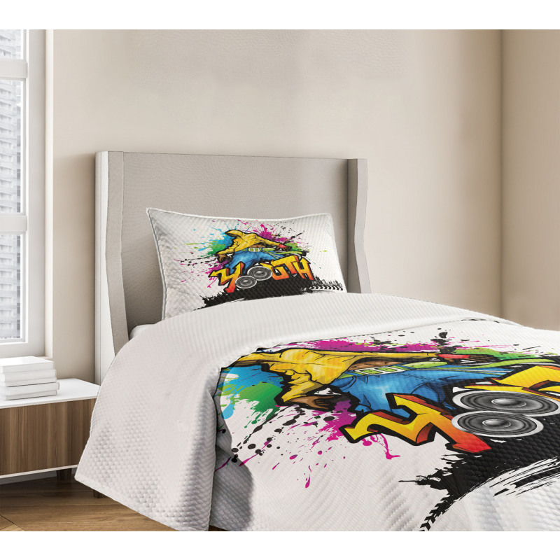 Young Man Hip Hop Culture Bedspread Set