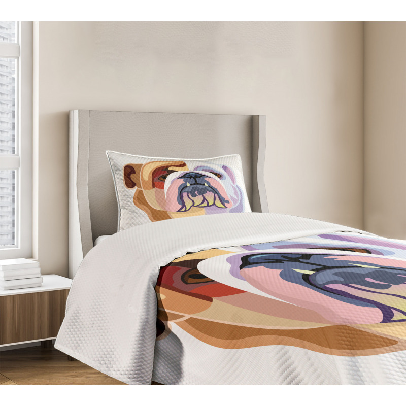 Abstract Dog Bedspread Set