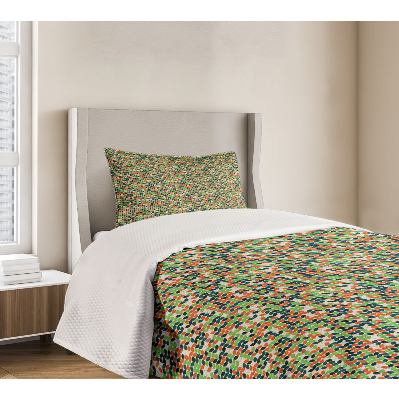 Silhouette Motif Abstract Bedspread Set