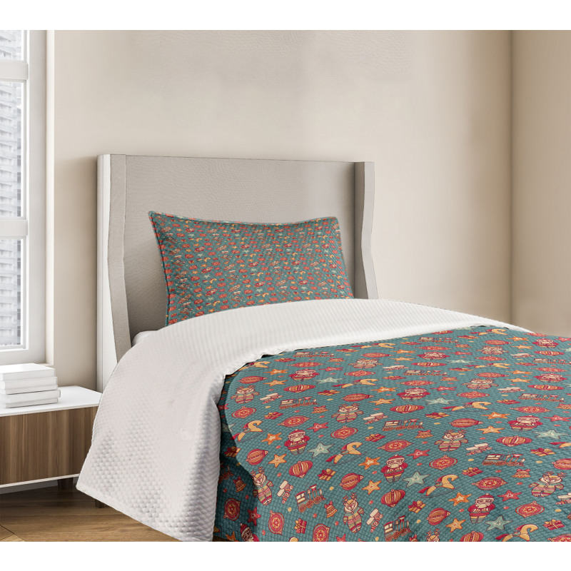 Noel Themed Cartoon Bedspread Set