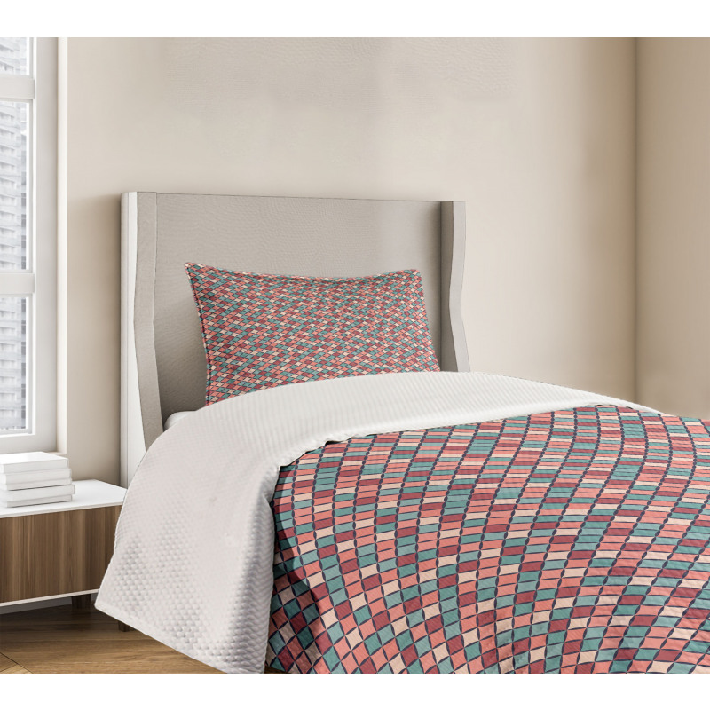 Retro Style Checkered Bedspread Set