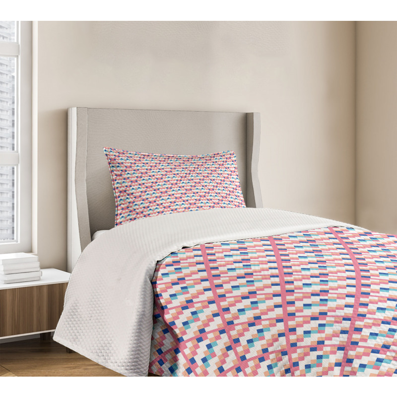 Squares Color Boxes Bedspread Set