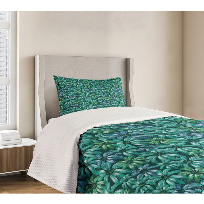 Exotic Blooms Foliage Bedspread Set