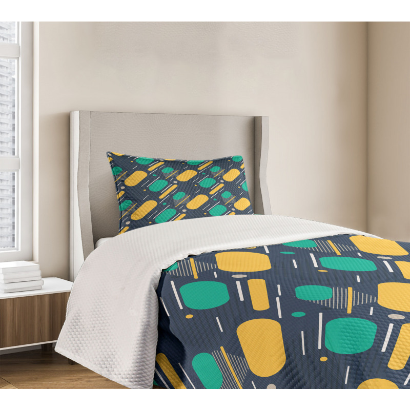 Lines Circles Colors Bedspread Set