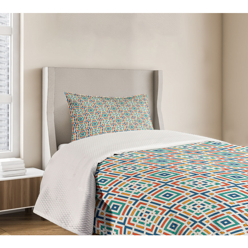 Angled Stripes Design Bedspread Set