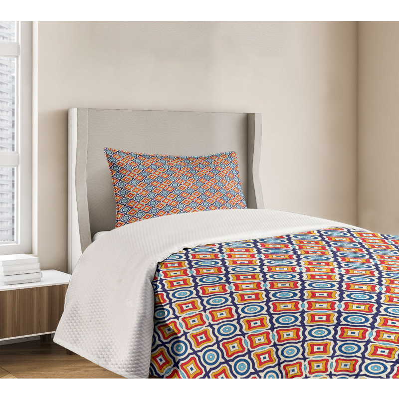 Oriental Geometric Motif Bedspread Set