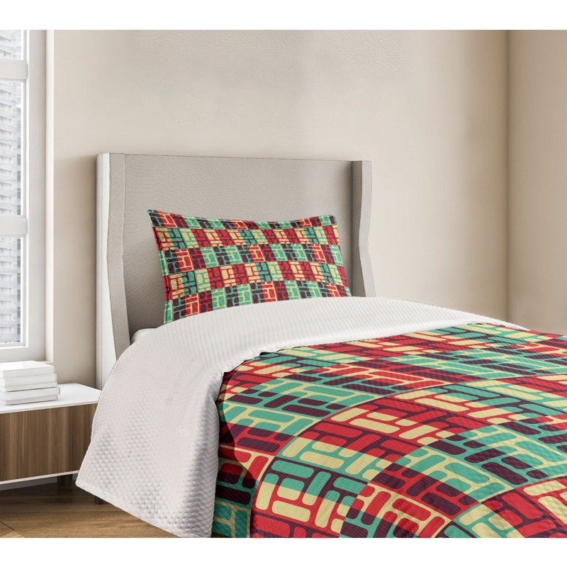 Colorful Squares Bedspread Set