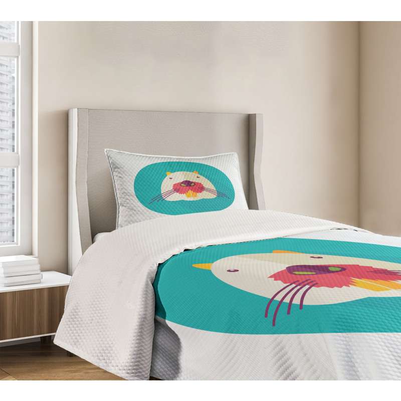 Cartoon Beaver Design Bedspread Set