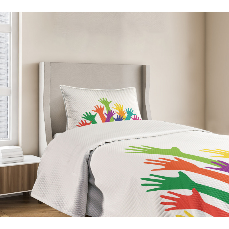 Silhouette of Hands Bedspread Set