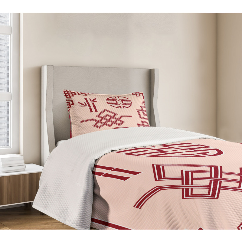 Oriental Design Elements Bedspread Set